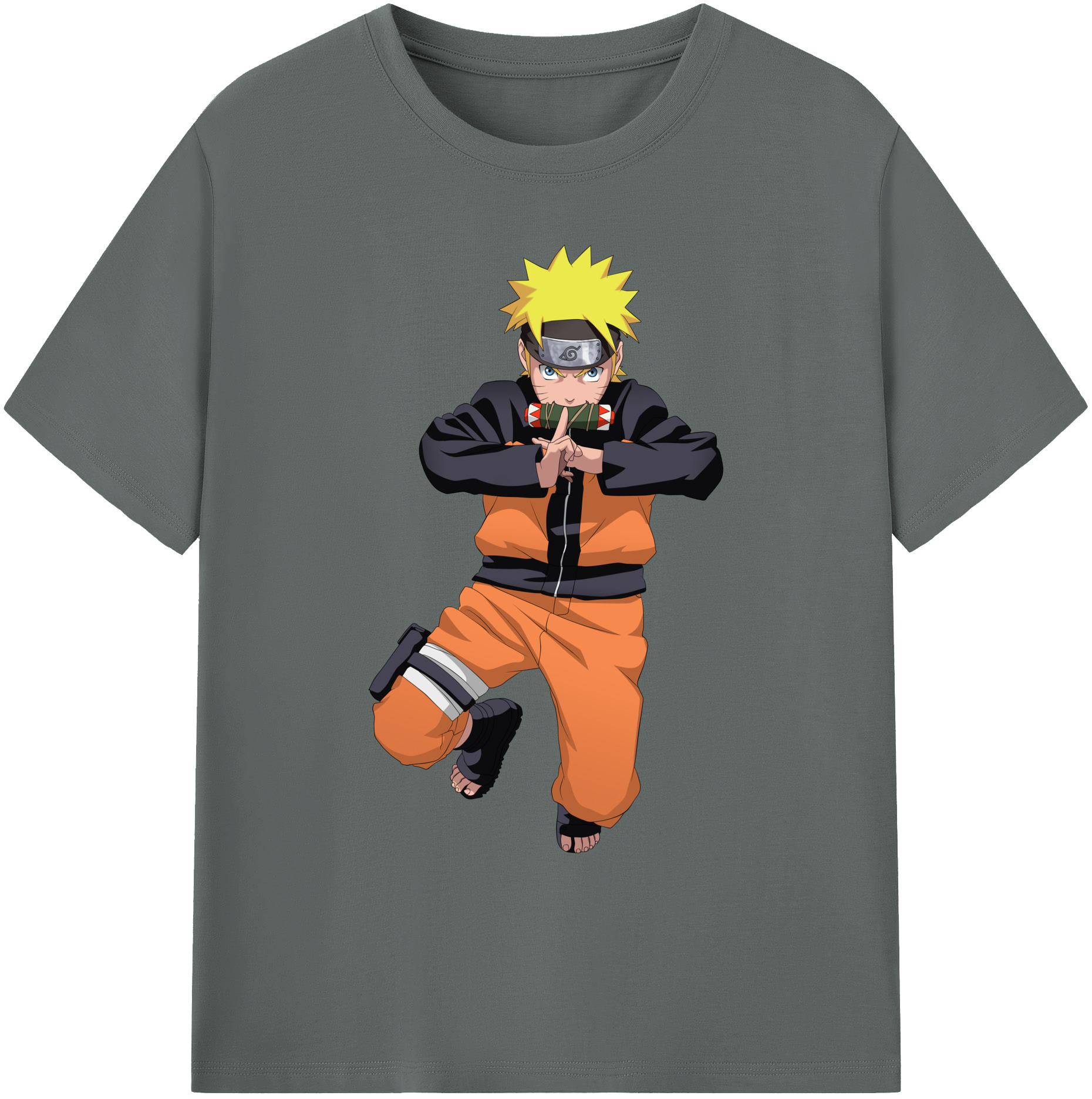 （画像用） NARUTO -ナルト- うずまき ナルト Uzumaki Naruto 綿100％ メンズ半袖Tシャツ｜肌触りやわらか＆通気性